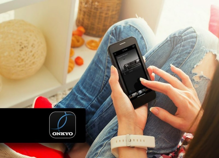 cut off image of av receiver with works with sonos logo