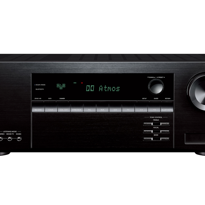 HT-R398 Receiver front view with Dolby Atmos display
