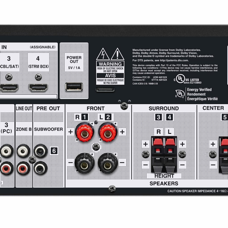 HT-R398 Back of Receiver