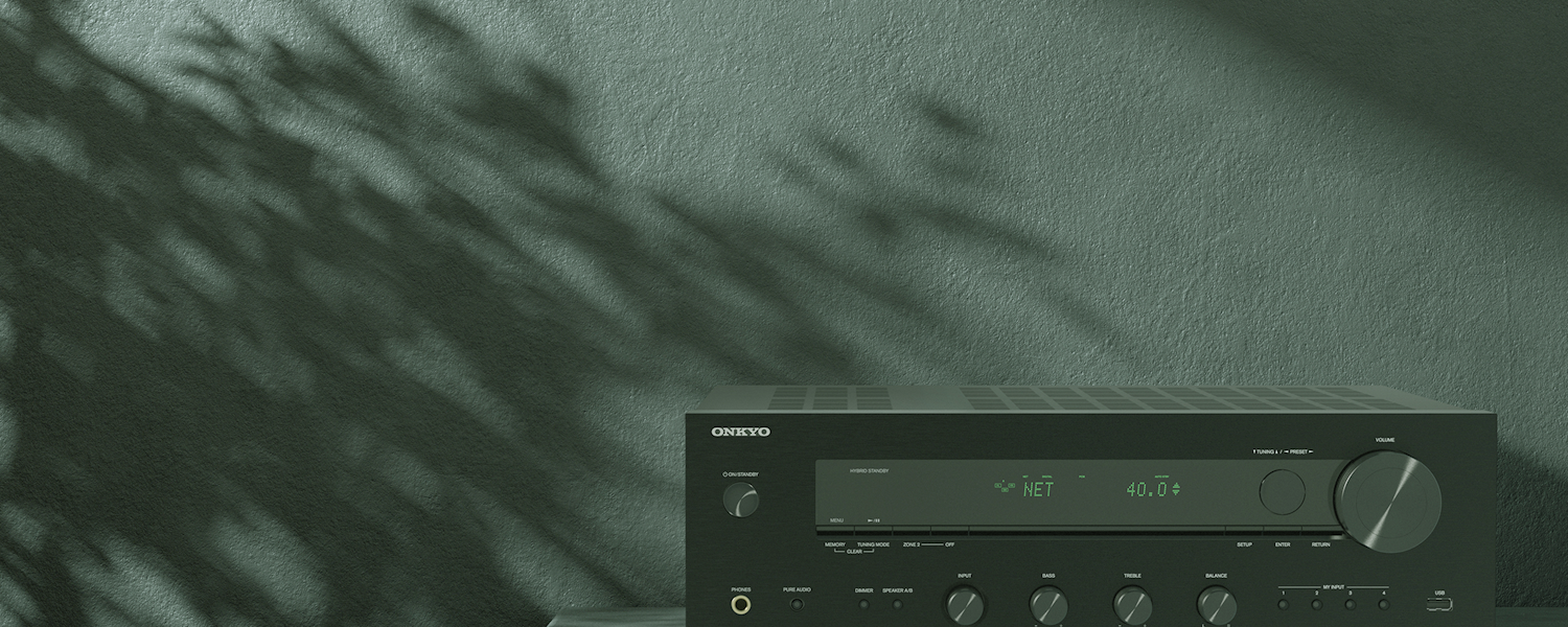 Onkyo AVR Anchored Nav RZ Series background 1 green 2000x800