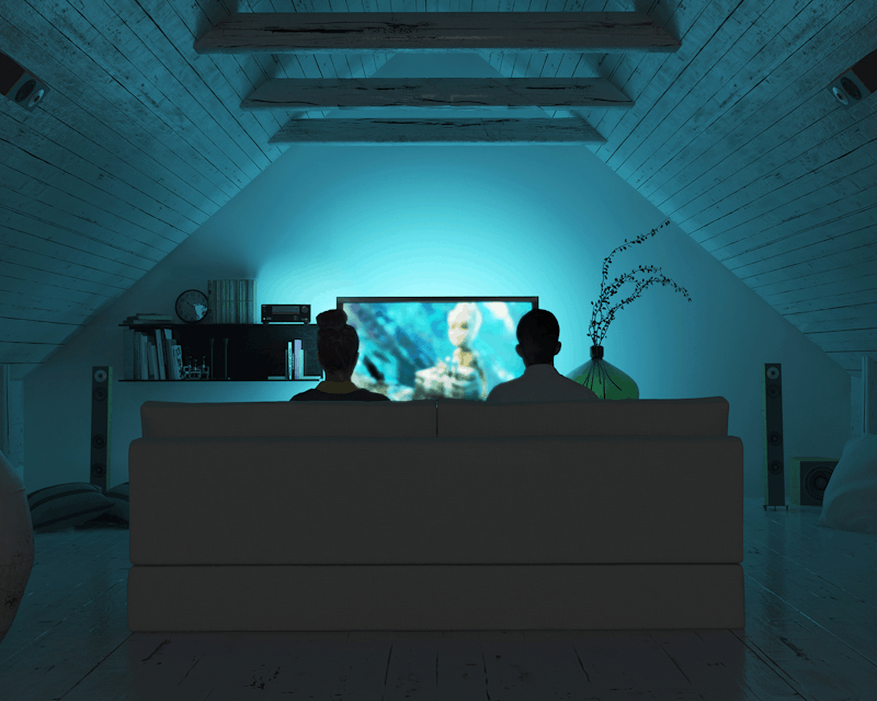 Onkyo TX SR494 Film Playing in Room Illuminated by TV 2000x1333