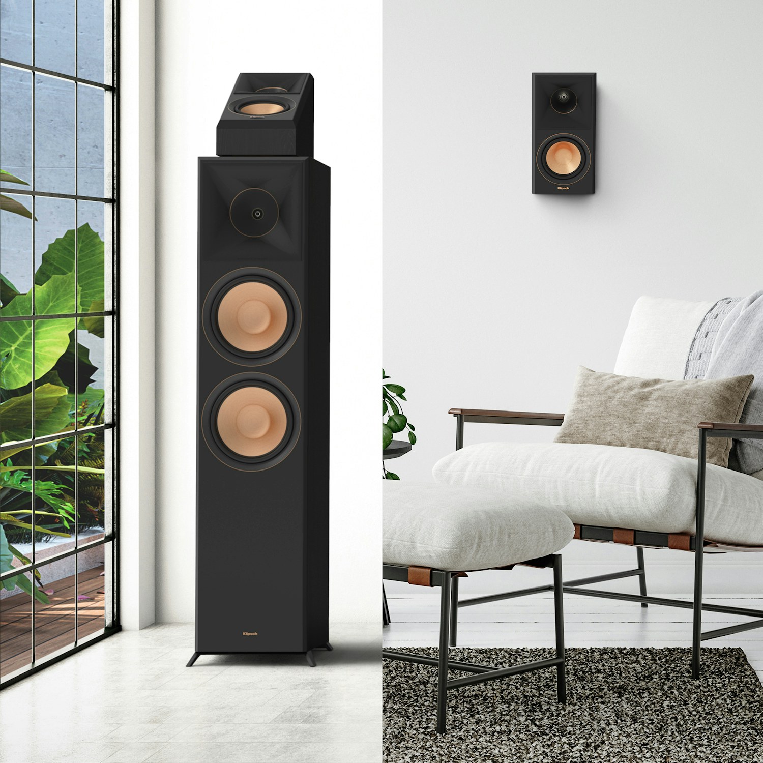 Reference Premiere 2 speakers against a white wall mobile 2