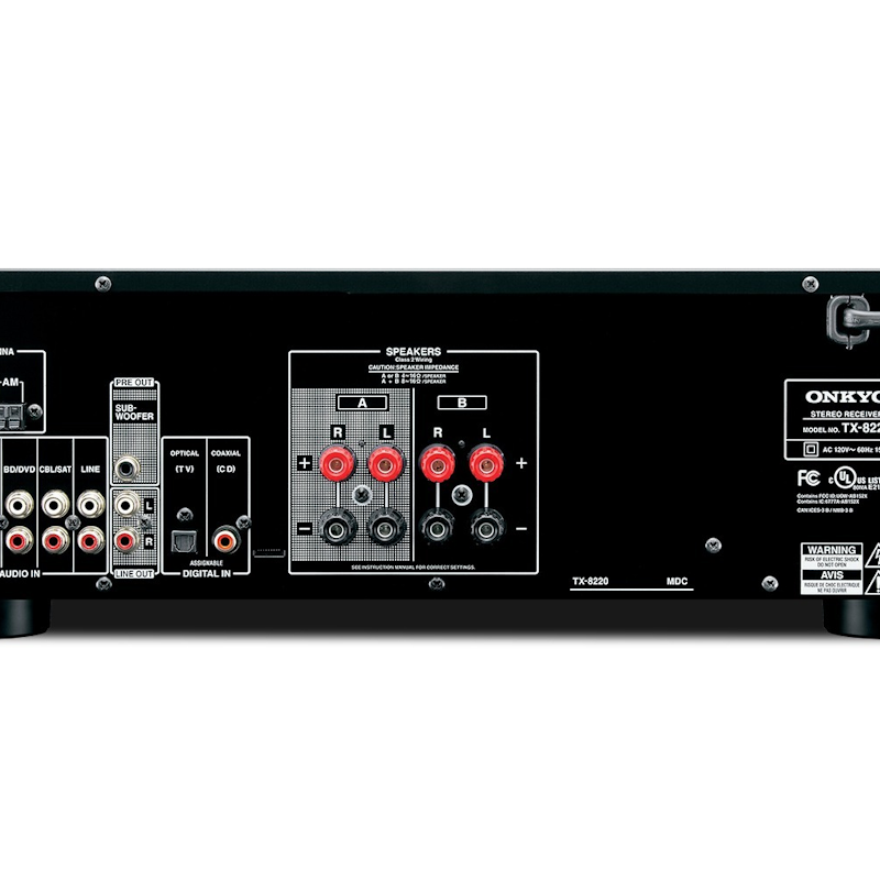 Onkyo TX-8220 stereo receiver back view